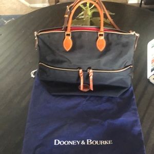 Dooney & Bourke Satchel crossbody Tote Black with Brown leather